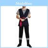 Black And White Striped Pirate Costume For Adults Ideal For Stage Performance And Parties