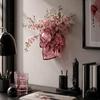 Vase mural rose d'Halloween avec crâne pour fleurs artificielles 55KF