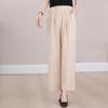 Summer Wide Leg Pants Women Clothes Casual Elastic Waist Plus Size High Waist Black Pants