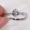 Vinate Promise Love Engagement Finger Ring High End Female Small Women Round Stone Rings 100 %Real  Tone Nuptial Wedding Occasion