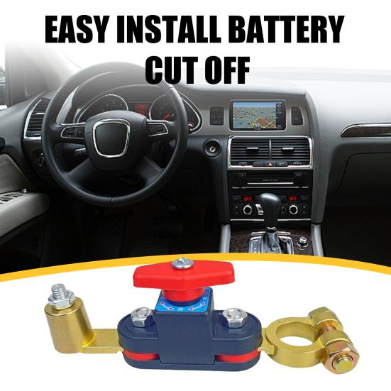 Car Battery Power Cut-Off Switch Breaker 12V/24V Battery Disconnect Switch Universal Power Cut Off with Rotating Terminals for Cars Trucks & Boats
