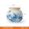 1pc Hand Drawn Underglaze Colored Tea Jar Ceramic Powder Sealed Jar Chinese Style Portable Storage Jar Plant Pattern Design