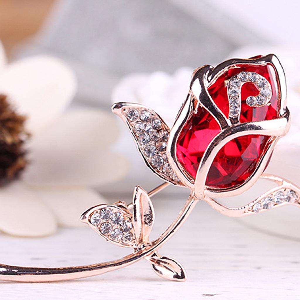 Fashion, Personality, Versatile Crystal Rhinestone, Rose Brooch, Chest Flower, Women's Accessories