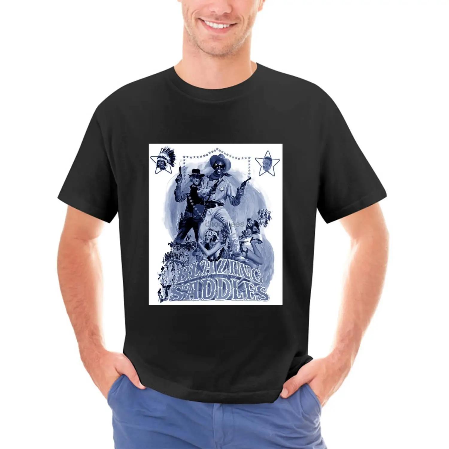 Blazing Saddles Movie poster (1974) Mens  film T-shirt - Men s Summer Cotton Graphic Tee S