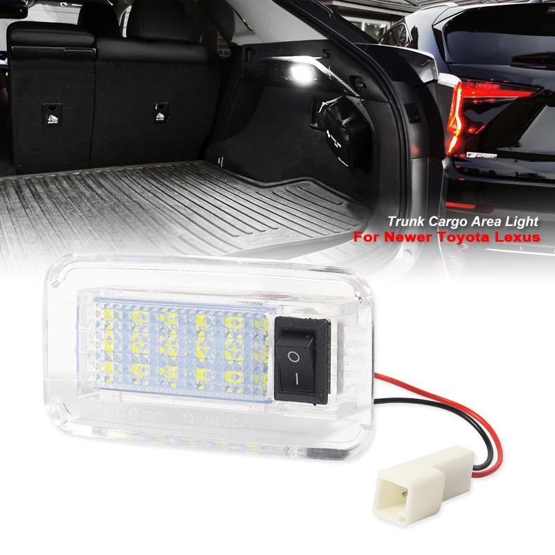 1PC Xenon White LED Trunk Cargo Area Light w/Switch Compatible With For Newer Lexus,Newer For Toyota w/Single LED Room Lamp