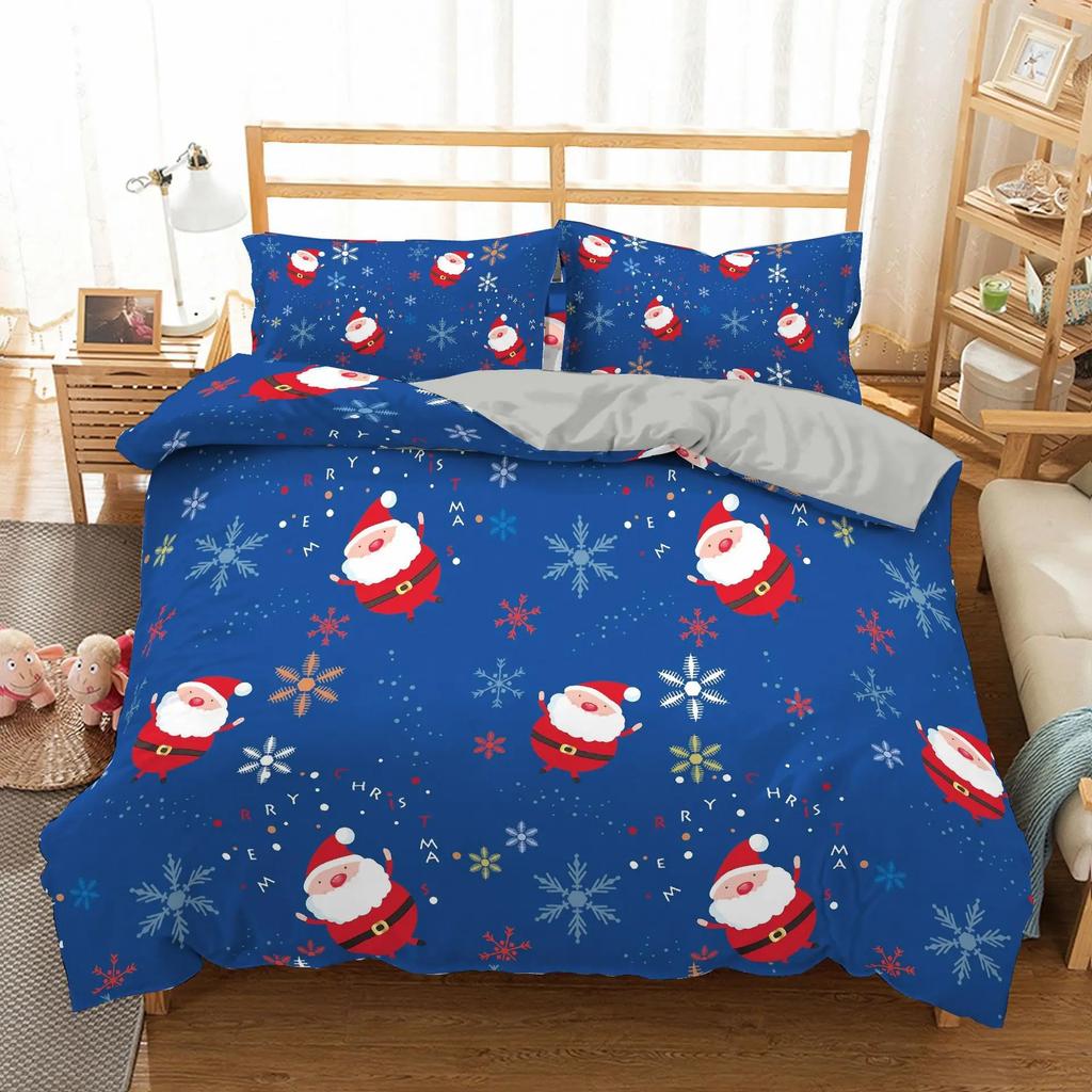 3D Printed Merry Christmas Bedding Set Queen/Twin/King Size  Christmas Decoration Home Bedclothes with Bedding Pillow