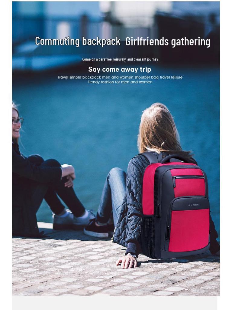 Bange Men's Backpack: Large Capacity, Breathable, Casual Laptop Bag with USB for Students