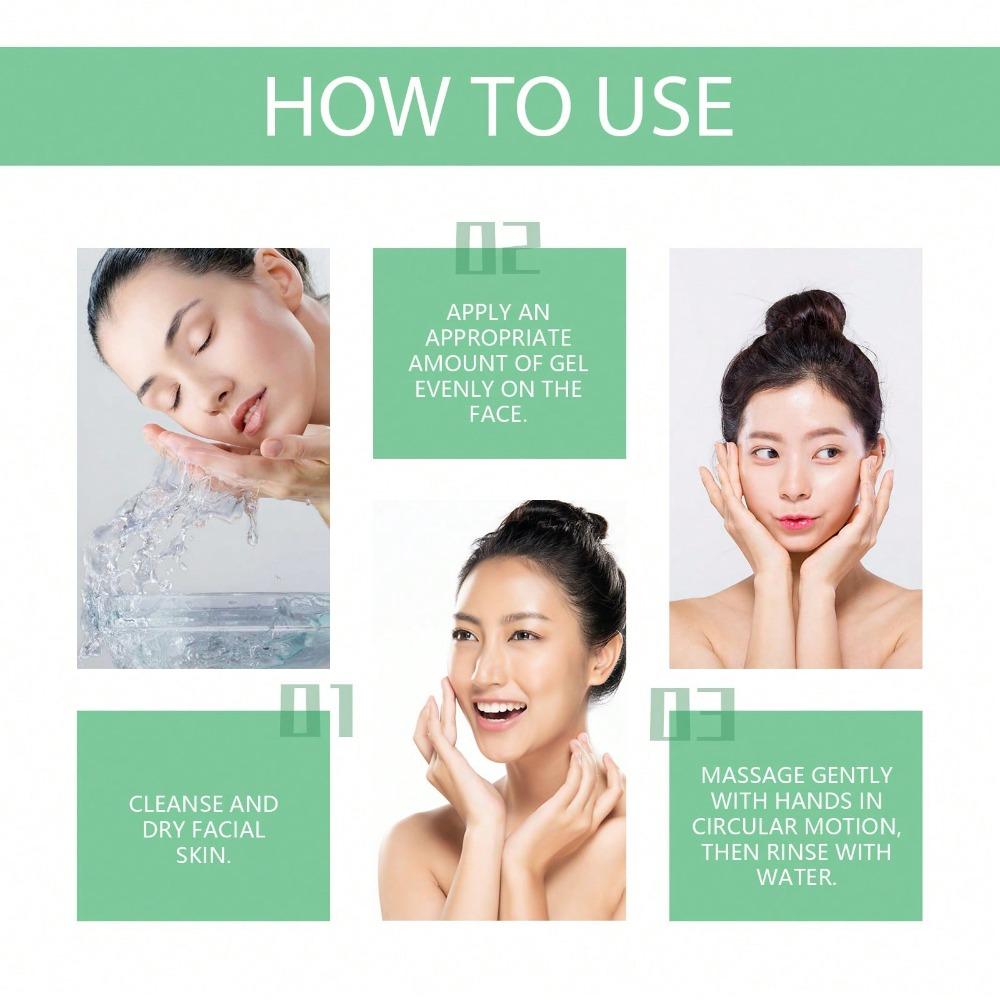 Herbal Facial Gel Gentle Cleansing Moisturizing Soft Skin Care Refreshing Cleanse Natural Skincare Gel for Sensitive Skin