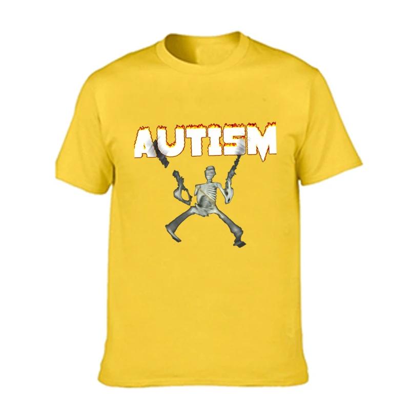 Autism Skeleton Meme Humor Funny Skull Men Women Fashion Hip Hop T-shirt Short Sleeve Fashion Casual Tshirt Oversized T Shirt