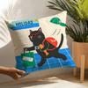 Cute Cat Illustrations Pillow Case Home Living Room Decoration Linen Pillowcover Pillow Cases Cushion Cover