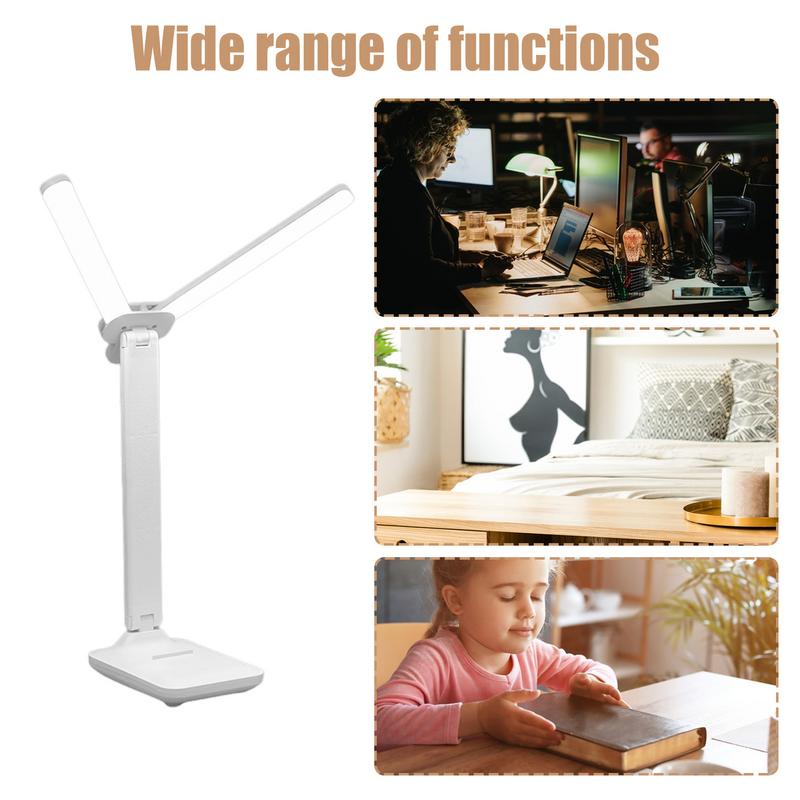 Folding Desk Light Cordless Foldable Tabletop LED Lamp Double Light Source 3 Lighting Modes Rechargeable Bedside Light For