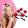 5pcs Durability Mushroom Hair Clip Fashion Personality Hairpin Creative Hairclip for Children Teens