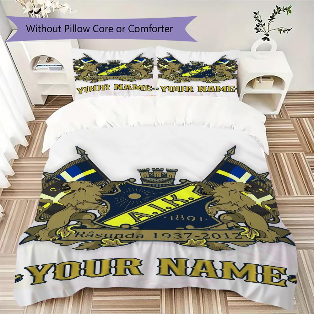 Custom Name Aik Pattern Bedding uilt Set uilt Cover Pillowcase Home Decoration Birthday Gift (1*duvet cover+2*pillowcase without core)