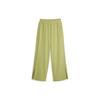 Solid Color Loose Mid Waist Wide Leg Casual Pants Women Bottoms Green 625236-53