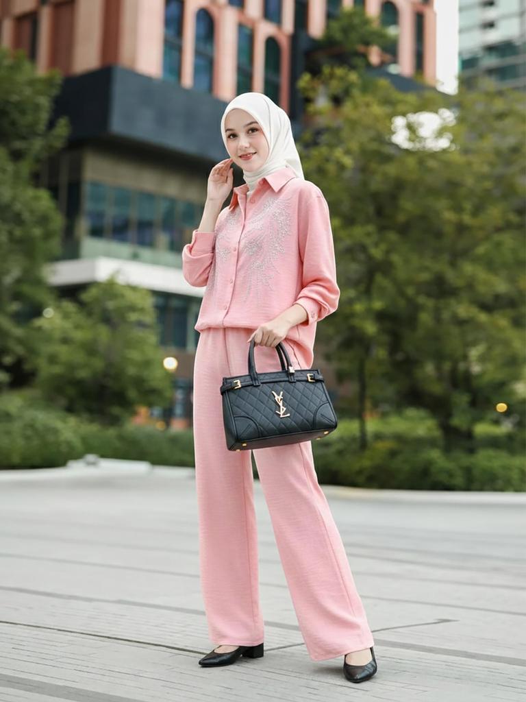 Spring 2026 Southeast Asia Muslim Women's Rhinestone Fashion Set in Malaysia