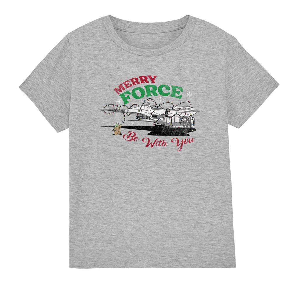 Star Wars: The Mandalorian Childrens/Kids Merry Force Be With You Grogu T-Shirt