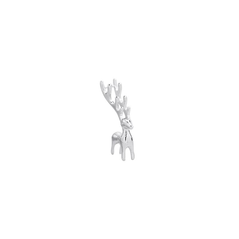 S925 Silver Reindeer Pendant Necklace - Festive Fresh Design for Students