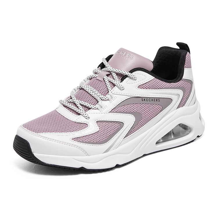 Skechers Uno Street Mesh Synthetic Leather Comfortable Versatile Mid-Top Casual Shoes Women Sneakers Pink White 177424-WLV