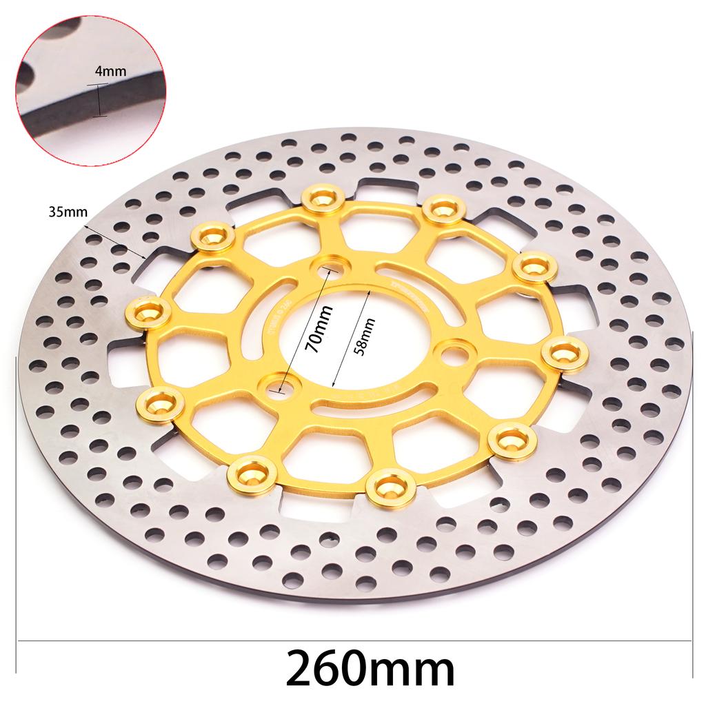 Brake Disc Rotor Motorcycle CNC Aluminum 260mm 3 Hole 5 Hole Pitching 70mm 59mm Floating Disc for Yamaha BWS WISP Motorbike
