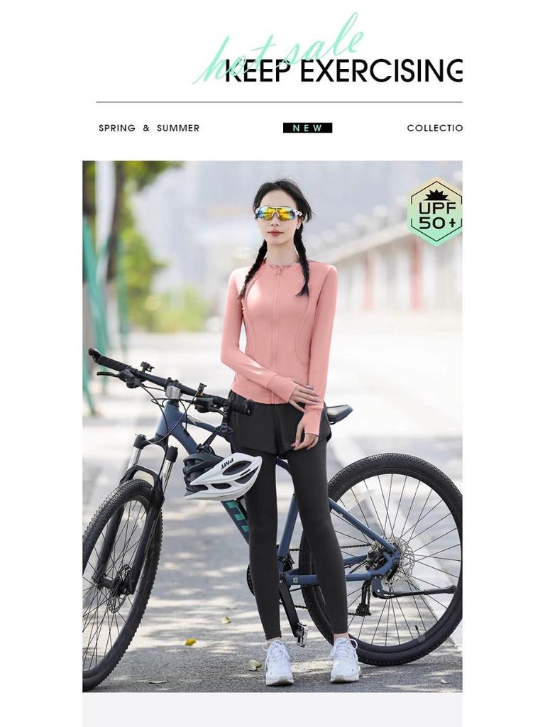 Women's Quick-Dry Long Sleeve Sports Set - Spring Fitness Cardigan for Outdoor Activities