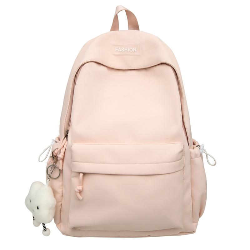 Schoolbag Fresh and Sweet Solid Color Versatile Simple Junior High School Student Schoolbag Lightweight Large Capacity Go Out Leisure Commuting