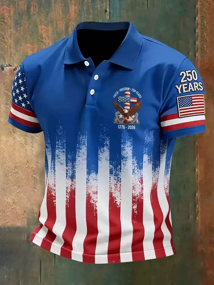 2026 Independent Station Summer Men's Casual Lapel POLO Shirt 3D Digital Printing Men's Outdoor POLO Shirt