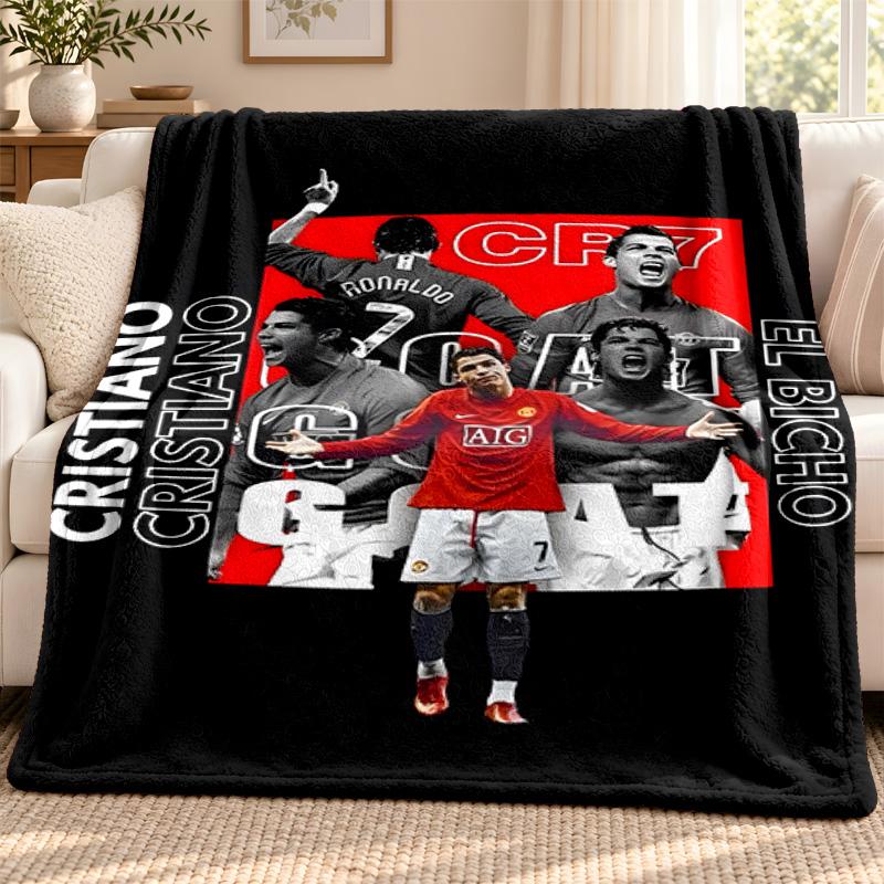 Cristiano Ronaldo blanket Flannel Blanket Soft Cozy Plush Throw for Sofa Bed Lightweight Home Decoration Outdoor camping