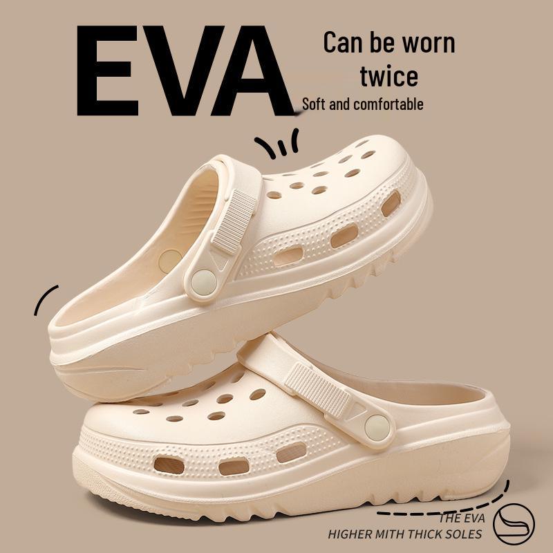 

Женские сандалии с закрытым носком 2025: Летняя толстая подошва, комфорт при надевании 40-41 хаки