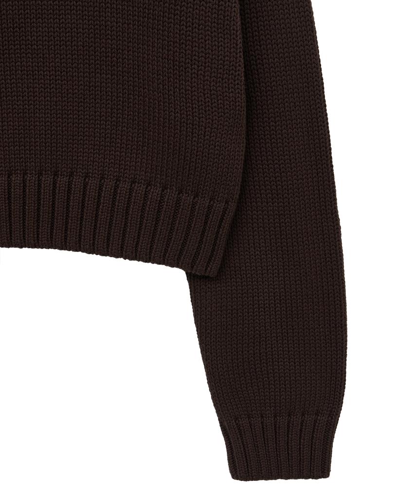 NOIRER FOR WOMAN Heavy Cotton Crop Knit (Brown)