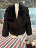 Autumn and winter new suit collar imitation fur short fluffy versatile coat women's jacket