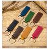 Customized Name Logo Car Motorcycle Family Keyring Men and Women Multi Solid Color Retro and Minimalist Leather KeyChain Gift