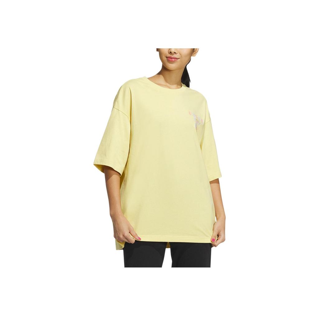 Adidas Neo Vibe Collective Tee Alphabet Print Loose Sport Short Sleeve T-Shirt Unisex Tops Sand-Brown IA6745