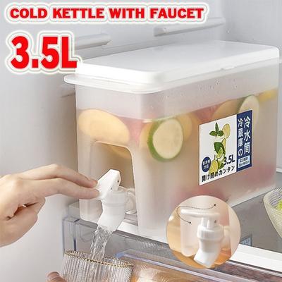 Large Capacity Water Jug Lemon Juice Jugs Kitchen Gadget Creativity Cold Kettle with Faucet Dispenser for Beverage Water Bottle