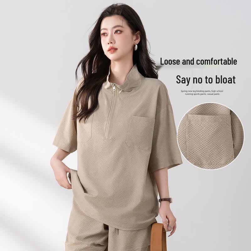 Baleno Women s Half-Zip Casual T-Shirt 2XL