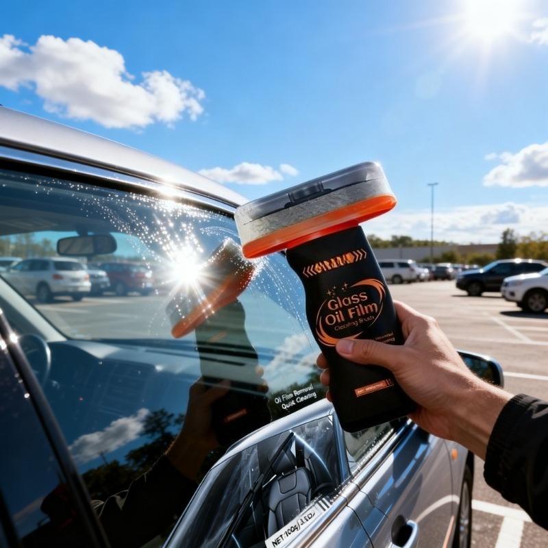 100g Car Windshield Glass Cleaning Brush Auto Glass Cleaner Anti Fog Oil Film Remover Hydrophobic Wipe Portable Cleaning Brush