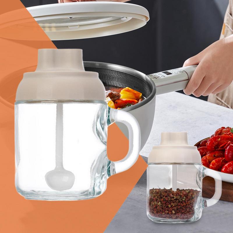 Salt And Sugar Container Sets Clear Salt Container With Spoon Home & Garden Supplies For Cooking Baking Dining Tabletop Outdoor