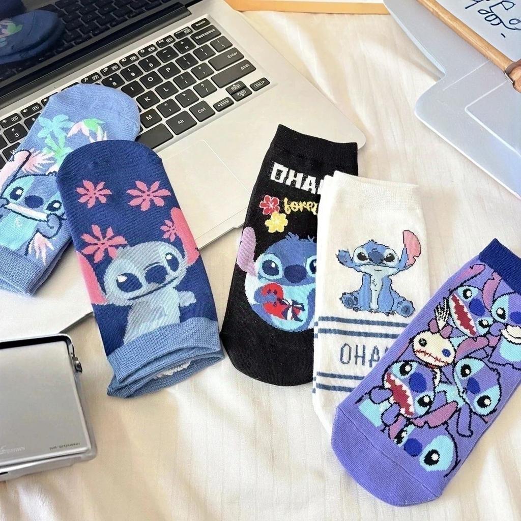 Disney 5 Pairs of Cartoon Cute Knitted Children's Socks Comfortable, Soft, Breathable, Fashionable and Versatile Socks for Daily Sports