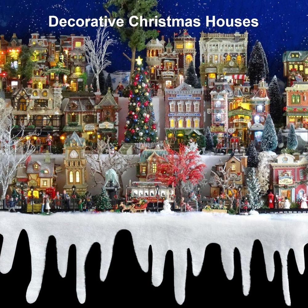 Polyester Xmas Snow Blanket for Xmas Holiday Decor Icicle Fringe Roof Decoration Christmas Fake Snow Blanket Not Easy to Deform
