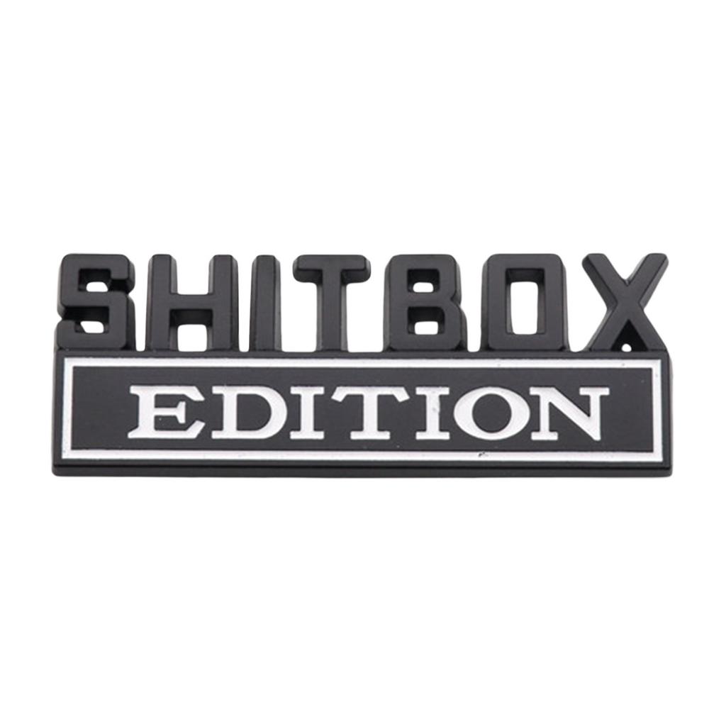 Car Stickers SHITBOX Edition Emblems Truck Exterior Badge 3D Badge Car Decal Nameplate Replacement For Car Trucks Universal Stic