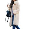 Women Long Teddy Fleece Coat Lapel Collar Plush Warm Thick Faux Fur Outerwear Winter Autumn Casual Long Sleeve Oversized Coat