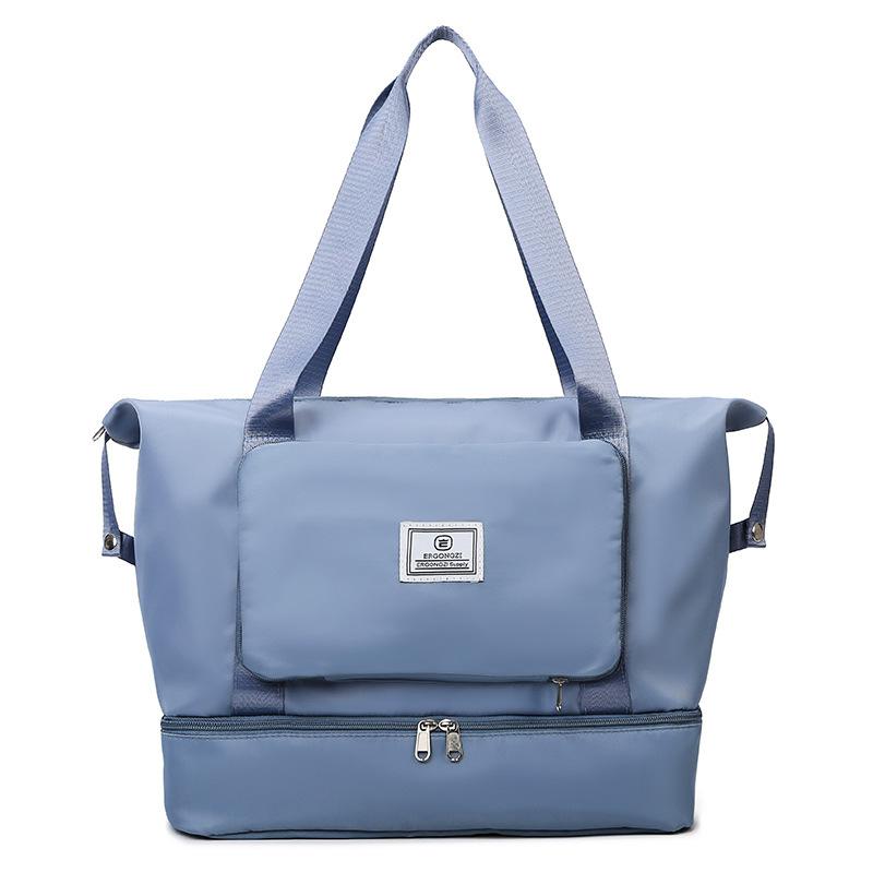 Large capacity short trip bag dry and wet separation fitness bag swimming bag hand luggage bag foldable portable