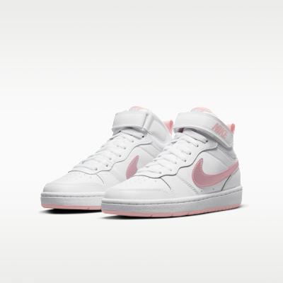 Nike Court Borough Mid 2 White Pink Glaze (GS)