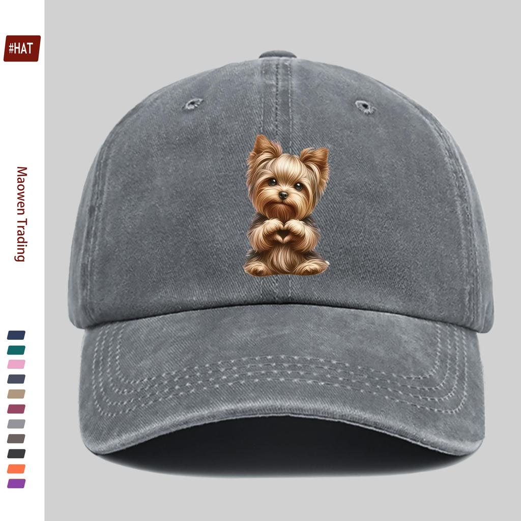 Pc Baseball Cap with HeartShaped Dog Print Fashionable Casual Printed Design Golf Cap Home Leisure Decorative Hat Comfortab