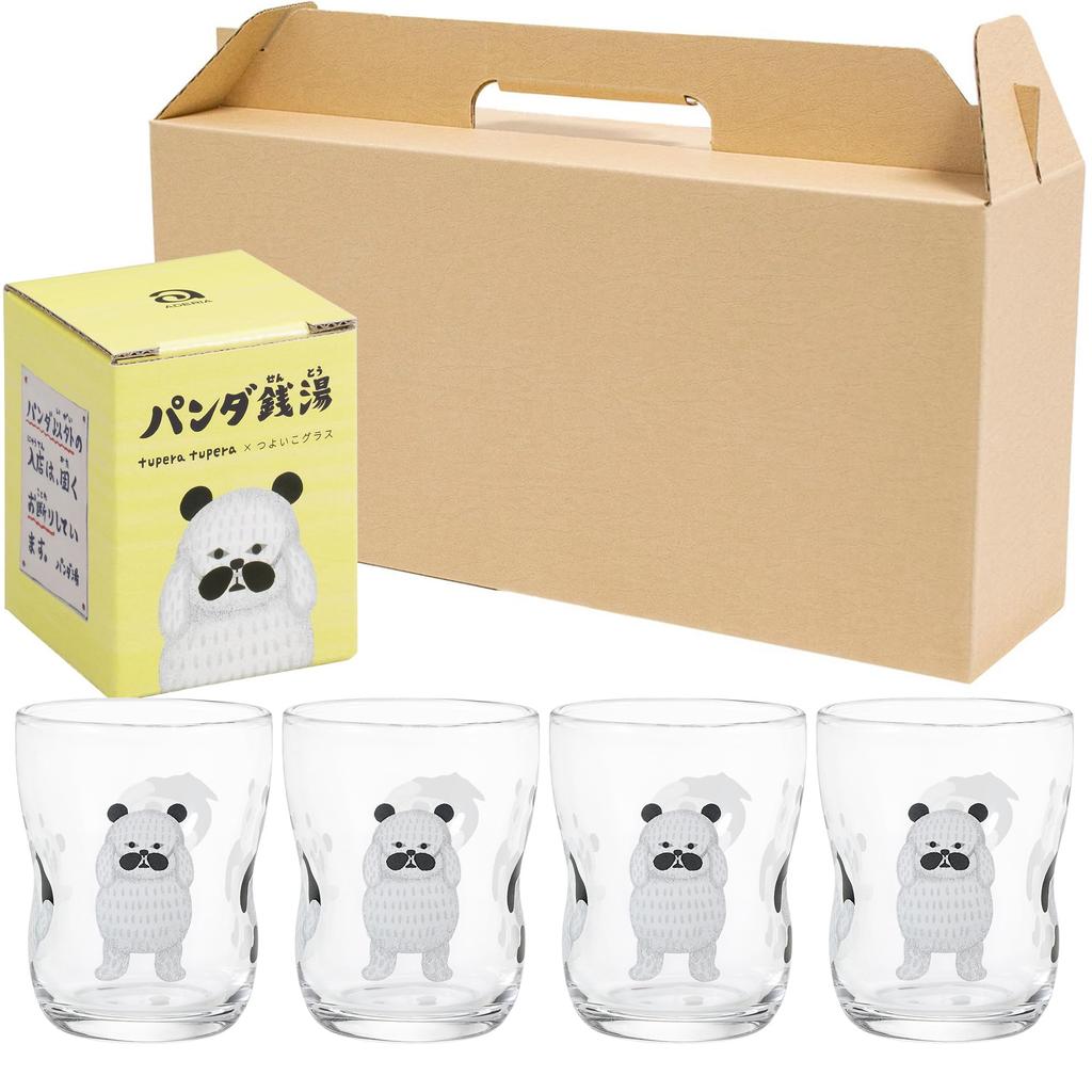 Strong Child Glass S Panda Sento Set of 4 In Kraft Box Made In Japan Durable Tupera Tupera Tableware Reinforced Glass Birthday Gift Present Easy To