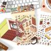 Conjunto de 4 Adesivos DIY 3D para Mini Casa de Hobby com Crie Seu Próprio Pote Brinquedo Loja de Doces Fábrica de Chocolate Cena Mini Quarto Adesivos Artesanais para Estresse