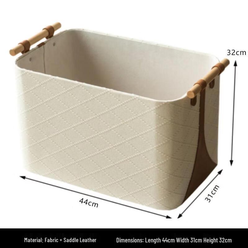 Handon Modern Leather & Linen Laundry Hamper