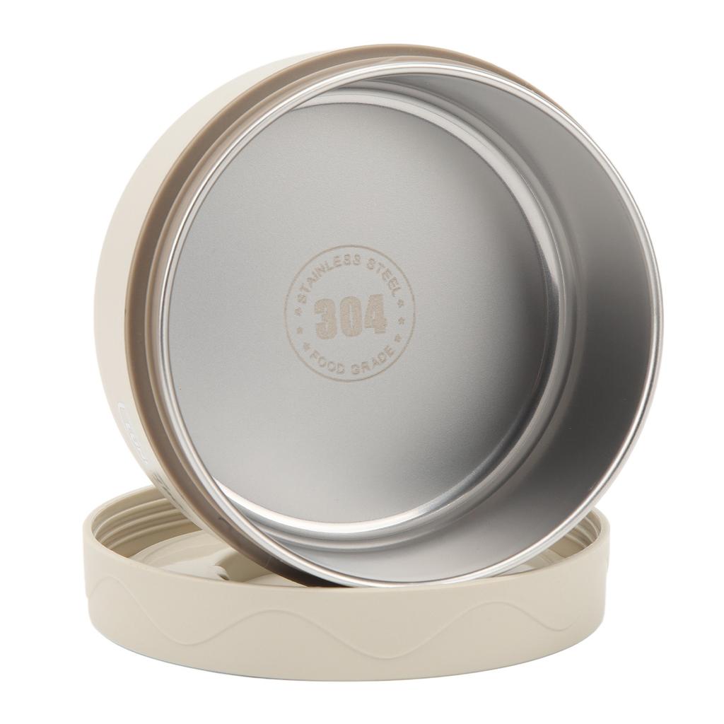 Thermal Cooking Pot 440ml 304 Stainless Steel Double Layer Portable Round Shape Thermal Lunch Container