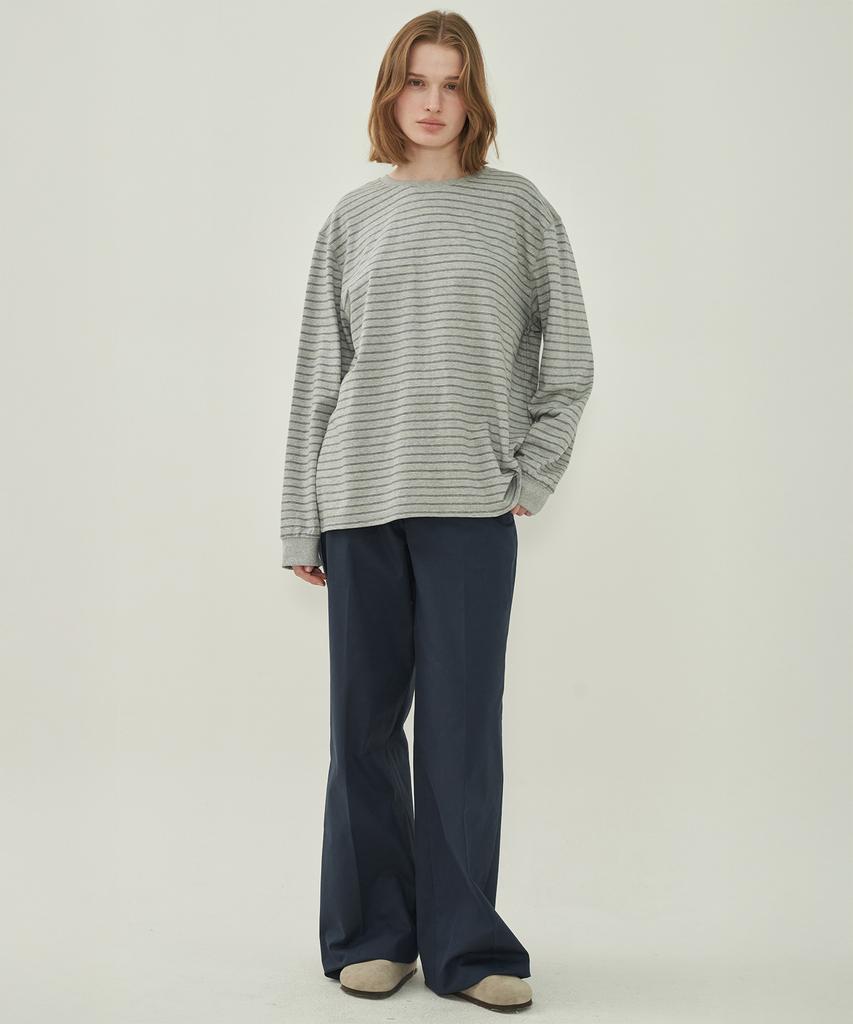 MOTT Earth Stripe Long T-Shirt - Gray