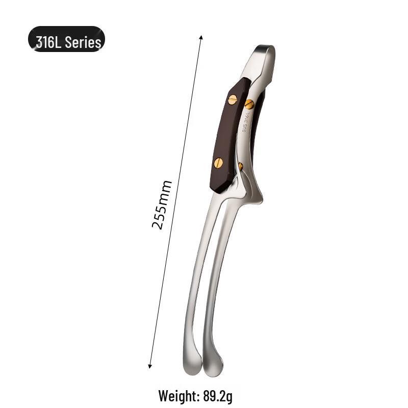 Wutuo 316L Rostfritt Stål Trähandtag Grilltång