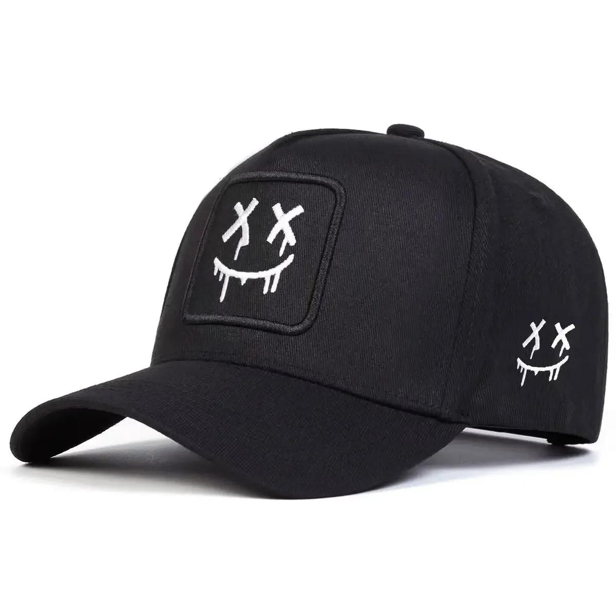 

Unisex XX Smiling Face Embroidery Baseball Caps Spring Autumn Outdoor Adjustable Casual Hats Sunscreen Hat Sports Cap чорний